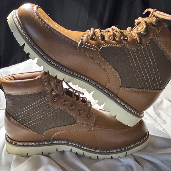 Steve Madden Men’s Brown Lace-Up Workwear Boots – Size 8M – Rugged Lug Sole - Picture 3 of 7